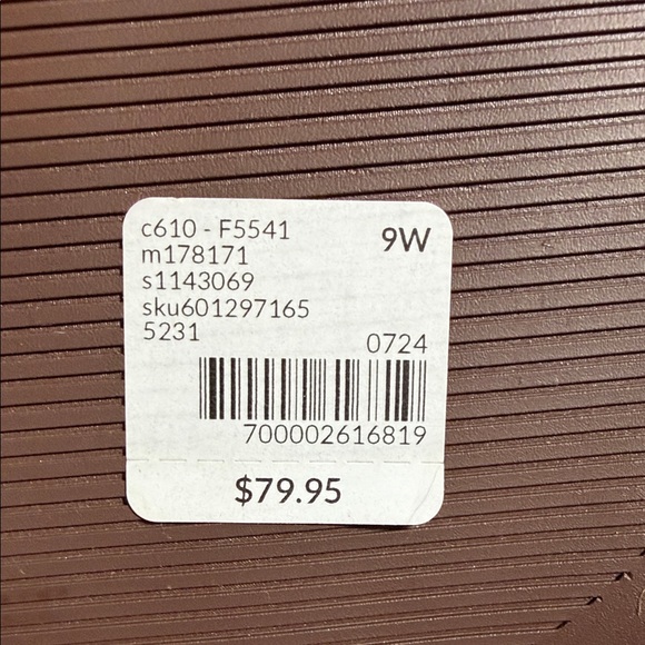 Lane Bryant Brown Croc-Embossed Slide Loafers with Gold Hardware - Picture 6 of 6